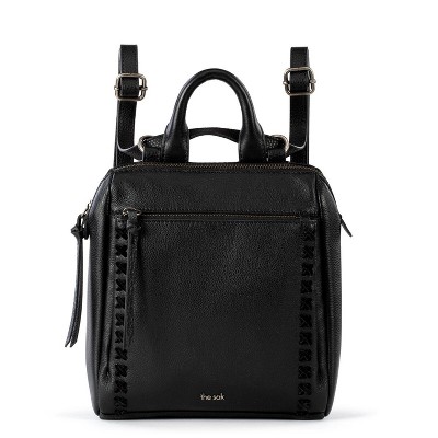 The Sak Women's Loyola Mini Convertible Backpack in Leather, Black II, One Size