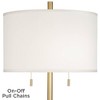 Possini Euro Design Luxe Italian Style Floor Lamp 64" Tall Gold Metal White Linen Drum Shade for Living Room Reading House Bedroom Office - 3 of 4