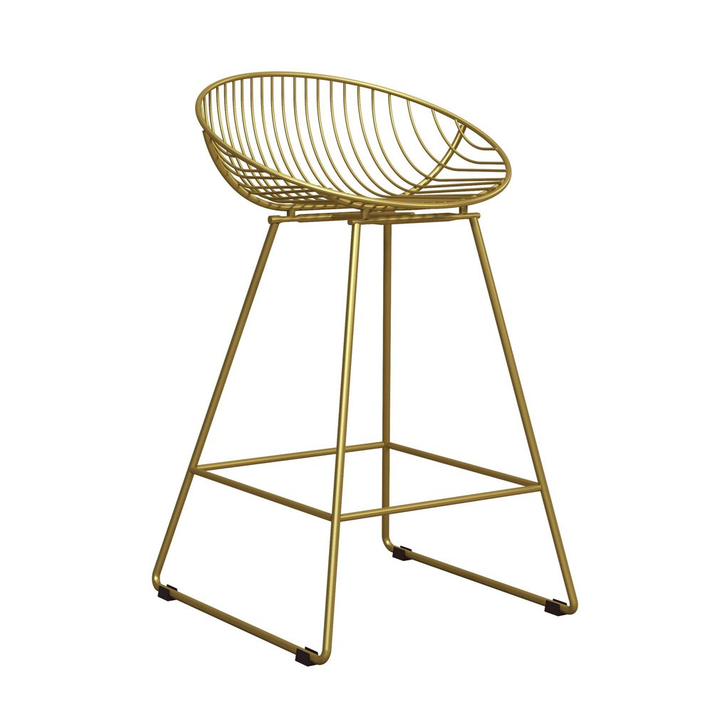 Photos - Chair Ellis Wire Counter Height Barstool Gold - CosmoLiving by Cosmopolitan