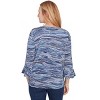 Alfred Dunner Womens Beaded Split Neck Feathers Top - 2 of 4