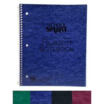 School Smart Spiral Perforated 2 Subject College Ruled Notebook, 11 x 8-1/2 Inches