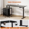WOWLIVE 47-55'' Electric Standing Desk with 3 Drawers, Height Adjustable Gaming Desk with Cup Holder, Storage Computer Desk for Home Office - 3 of 4