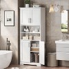 Jojoka Freestanding Bathroom Storage Cabinet with 4 Doors and Adjustable Shelves,Antique White - 2 of 4