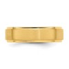 Black Bow Jewelry 6mm 14K Yellow Gold Brushed Step Edge Comfort Fit Band - 3 of 4