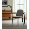 HomeRoots Gray and Black Upholstered Fabric And Metal Dining Side Chair - 2 of 4