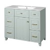 TUYOHW Bathroom Vanity with Solid Pine Frame, 1 Soft Close Door and 3 Drawers, Modern Storage Cabinet - 2 of 4