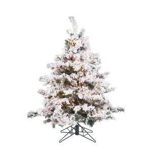 Vickerman Flocked Alaskan Artificial Christmas Tree PreLit - 1 of 4
