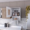Gulches Modern Kitchen Wall Cabinet, Spice and Towel Rack, Glass Door, White, 18.5" W x 7.2" D - 2 of 4