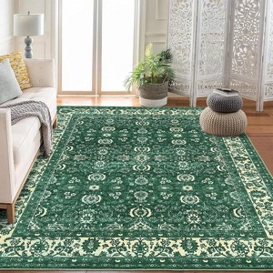 Fulvari Vintage Floral Rugs,Washable Area Rugs, Low Pile Non Shedding Stain Resistant Rugs for Bedroom Dining Room Home Office Department - 1 of 4