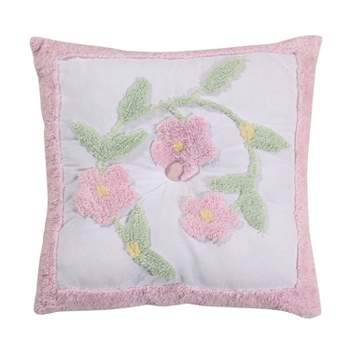 Bloomfield Collection Floral Design 100% Cotton Tufted Unique Luxurious Square Pillow - Better Trends