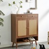 Okak Nordic Style Shoe Rack, Shoe Cabinet with 2 Doors, 2 Drawers and 1 Open Shelf, Shoe Storage for Living Room, Entryway - 2 of 4