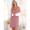 INSPIRE CHIC Women's Sleeveless Summer Night Shirts Pleated Front Round Neck Tank Nightgowns - 2 of 4