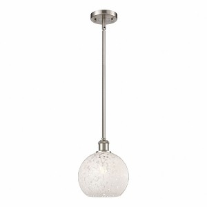 White Mouchette - 1 Light Stem Hung Mini Pendant In Modern Style-10 Inches Tall and 8 Inches Wide - 1 of 1