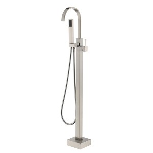 CASAINC Single-Handle Floor-Mounted Bathtub Faucet High Flow Bathroom Tub Filler with Hand Shower, Brushed Nickel - 1 of 1
