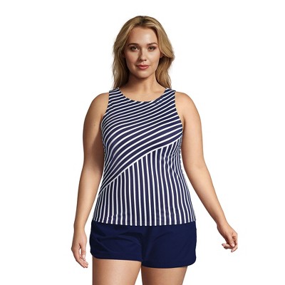 high neck swim top plus size