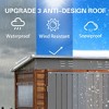 Outdoor Carports and Storage Shed with Iron-Wood Combination, Waterproof & Ventilated Tool Organizer for Backyard, Lawn Equipment and Supplies - 3 of 4