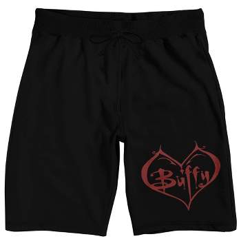 Buffy The Vampire Slayer Buffy Heart Men's Black Sleep Pajama Shorts
