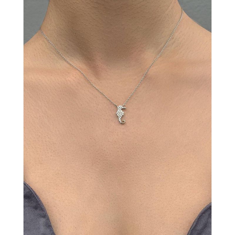 SHINE by Sterling Forever CZ Seahorse Pendant Necklace, 3 of 6