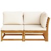 Garden Lounge Set Cream white Solid acacia wood, Polyester Medium vidaXL - 4 of 4