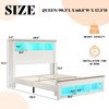 AMERLIFE Bed Frame with Drawers, LED, Bookcase Headboard, Charging, Shelves - 2 of 4