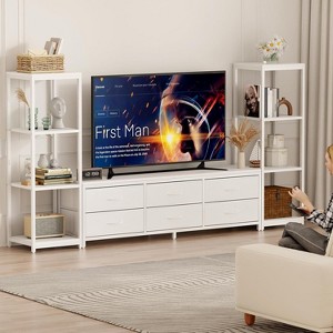 TV Stand for Living Room Entertainment Center with 6 Fabric Dressers,for TV Up to 75 Inches - 1 of 4