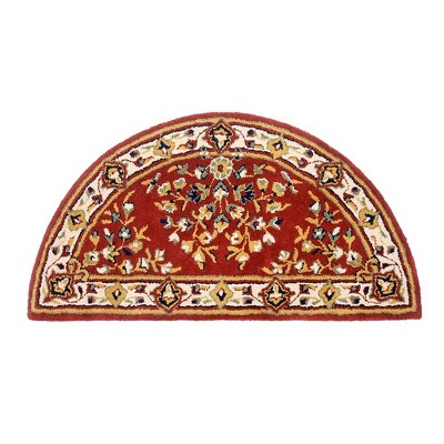 Plow & Hearth Madrid Banded Half-Round Hearth Rug, 2 ' X 4 ' Hand