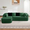 106" Teddy Velvet L-Shaped Sectional Sofa with Chaise, Boneless 32D High-Density Foam, Fluffy Comfy Couch with Curved Armrests, No Assembly - 3 of 4