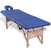 vidaXL Blue Foldable Massage Table 4 Zones with Wooden Frame - 2 of 4