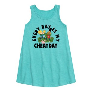 - Hey Arnold! - Cheat Day Graphic Sleeveless Aline Dress - 1 of 3