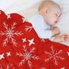 DSANE Winter Snowflakes Red Christmas Throw Blanket Soft Fleece Christmas Blanket Cozy Flannel Throw for Couch Bed - 4 of 4