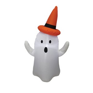 A Holiday Company Inflatable Ghost LED Lighted Yard Halloween Decoration - 4 ft - White - 1 of 2