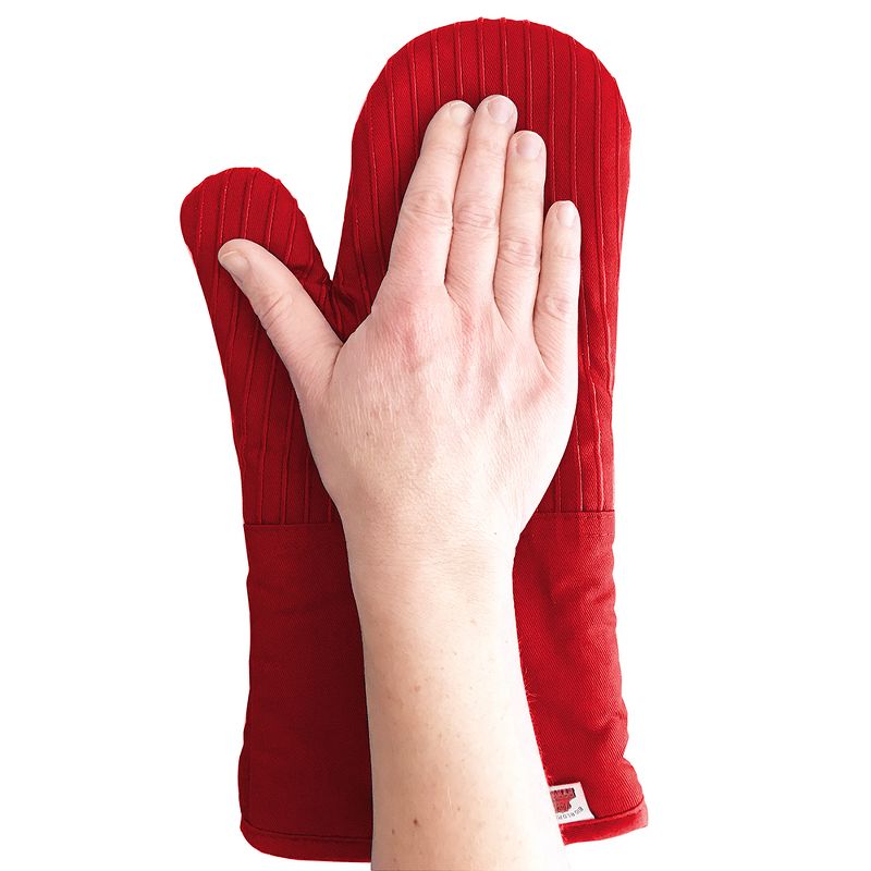 Big Red House Oven Mitts - Kitchen Mitts with Heat Resistant Silicone up to 480F for Hot Cooking & Baking (Set of 2), 3 of 6