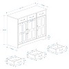 GlasFlength Decorative Storage Cabinet, 3-Door Cabinet with Three Drawers and Three Shelves for Kitchen, Dining Room, White, 42.71"*15.35"*32.08" - 2 of 4