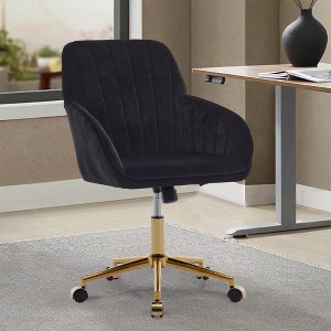 NicBex Office Chair Modern Height Adjustable Ergonomic Chair Computer Chair with 5 Casters and Golden Base for Office, Study, Bedroom, Black - 1 of 4