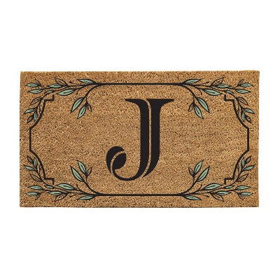28" x 16" Monogram Coir Mat, Letter  "J"