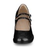 BLISSFUL STEP Women's Square Toe Ankle Strap Block Heels Mary Jane Pumps - 2 of 3