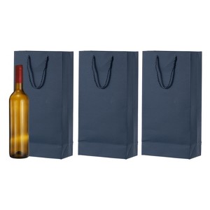 Unique Bargains Thick Kraft Paper Gold Edge Wine Gift Bags 13.7" x 7" x 3.5" 3 Pcs - 1 of 4