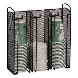 Safco Onyx Breakroom Organizers, 3 Compartments, 12.75 x 4.5 x 13.25, Steel Mesh, Black - 1 of 2