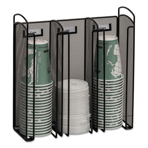 Safco Onyx Breakroom Organizers, 3 Compartments, 12.75 x 4.5 x 13.25, Steel Mesh, Black - image 1 of 2