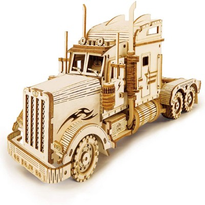 ROBOTIME 3D Wooden Puzzle for Adults-Mechanical Car Model Kits, Vehicle Building Kits, Beige, 8.82"*2.87"*3.94"