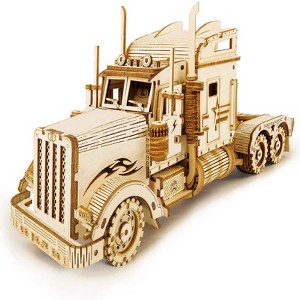 ROBOTIME 3D Wooden Puzzle for Adults-Mechanical Car Model Kits, Vehicle Building Kits, Beige, 8.82"*2.87"*3.94" - 1 of 4
