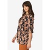 Roaman's Women's Plus Size Ruffle Neck Boho Blouse. - 4 of 4