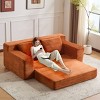 Modern Loveseat Sofa with Reversible Cushions and 2 Pillows , Deep Seat Couch Bed for Living Room, Bedroom, or Apartment-Tanpinhause - 3 of 4