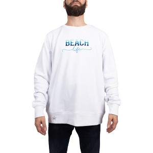 Pavilion Gift Company - Beach Life - M/L White Cotton Blend French Terry Sweatshirt - Sweatshirts - 1 of 4