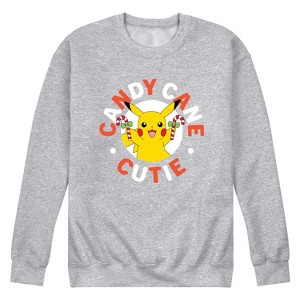 Men's - Pokémon - Pikachu Candy Cane Cutie Graphic Fleece Sweatshirt - 1 of 4