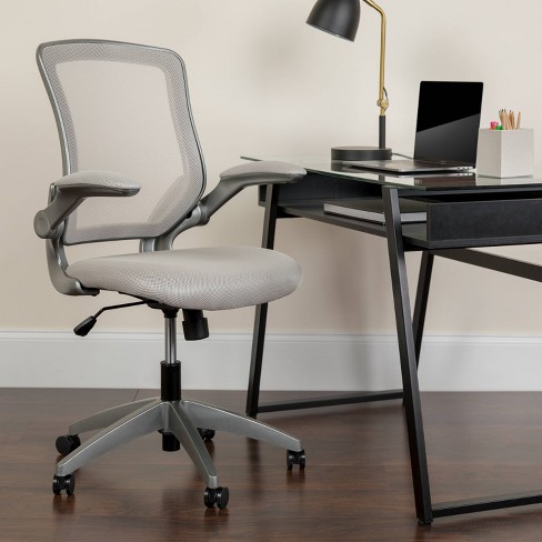 Mid Back Swivel Ergonomic Task Office, Flip Up Arm Office Chairs