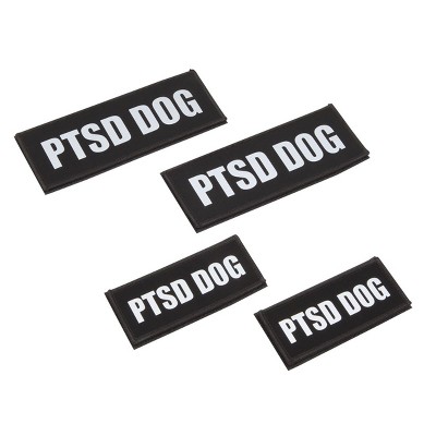 Okuna Outpost 4 Pack Reflective PTSD Dog Patches for Emotional Support Animal Vest and Harness Accessories, 2 Sizes