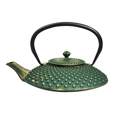 Frieling "Kambin", Cast Iron Teapot, 34 fl. oz., Green/Gold