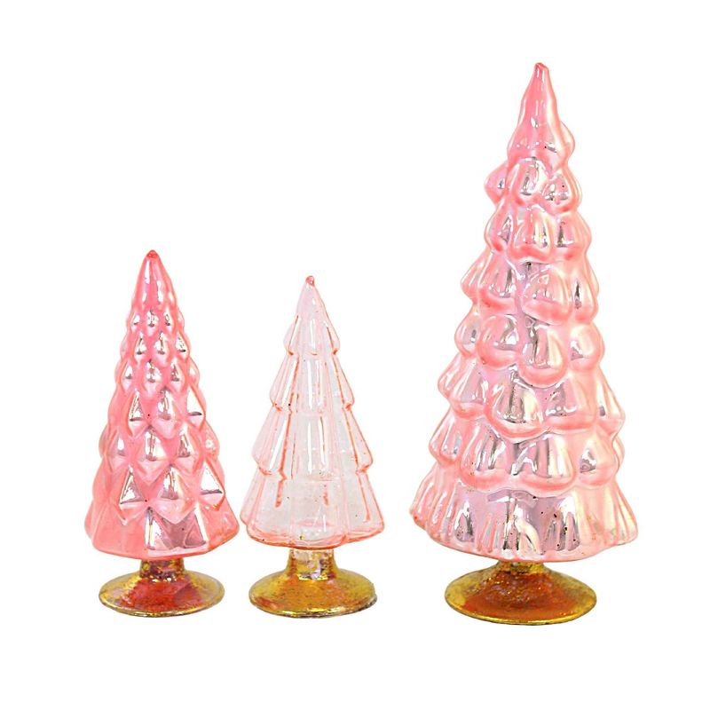 Cody Foster 7.0 Inch Small Pink Hue Trees Easter Valentines Village Decorate Decor Mantle Tree Sculptures, 2 of 4