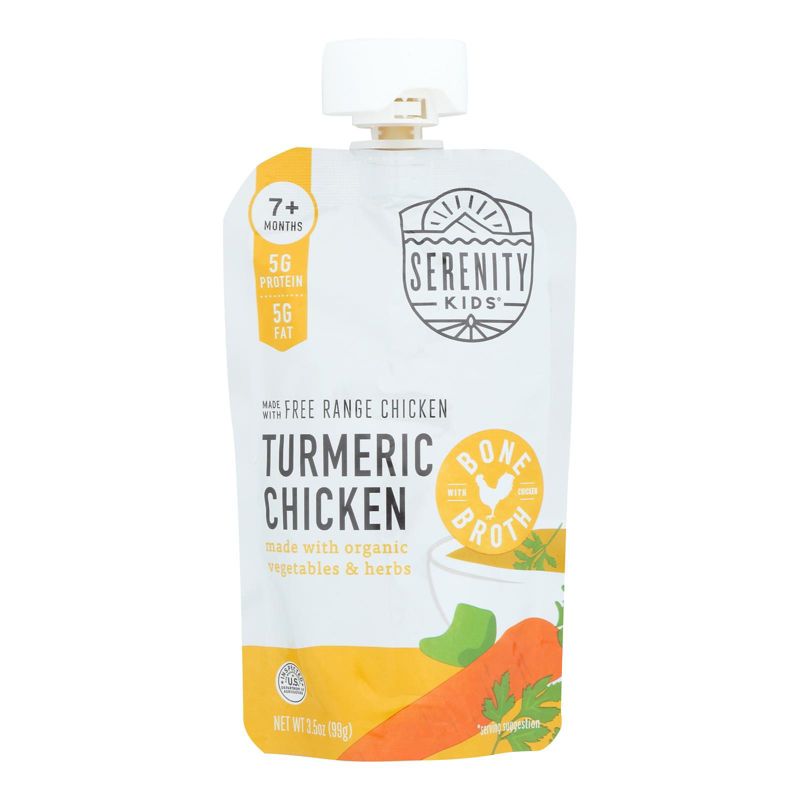 Serenity Kids Turmeric Chicken With Bone Broth Puree 7+ Months - Case of 6/3.5 oz, 2 of 7